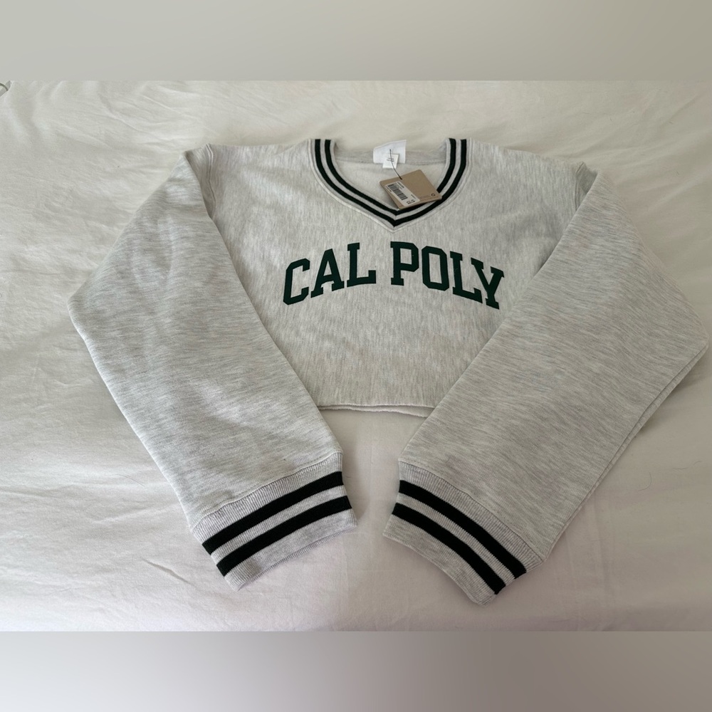 Cal Poly Champion Gray Cropped Sweatshirt NWT